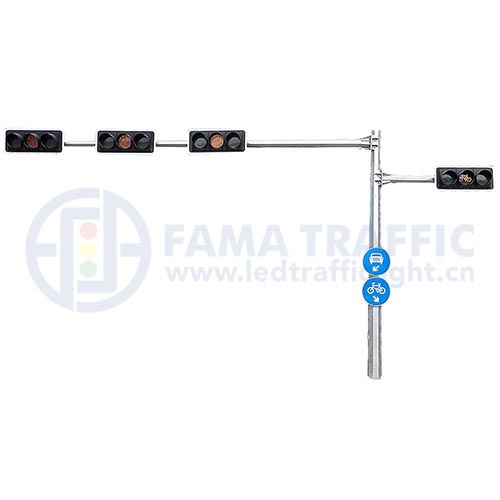 Poste de iluminación octogonal en forma de T de 7 m