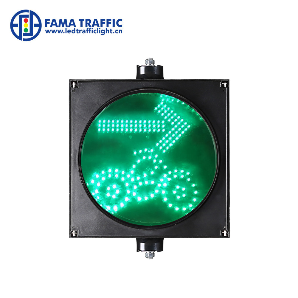 Semáforo LED con motor verde y flecha verde de una unidad