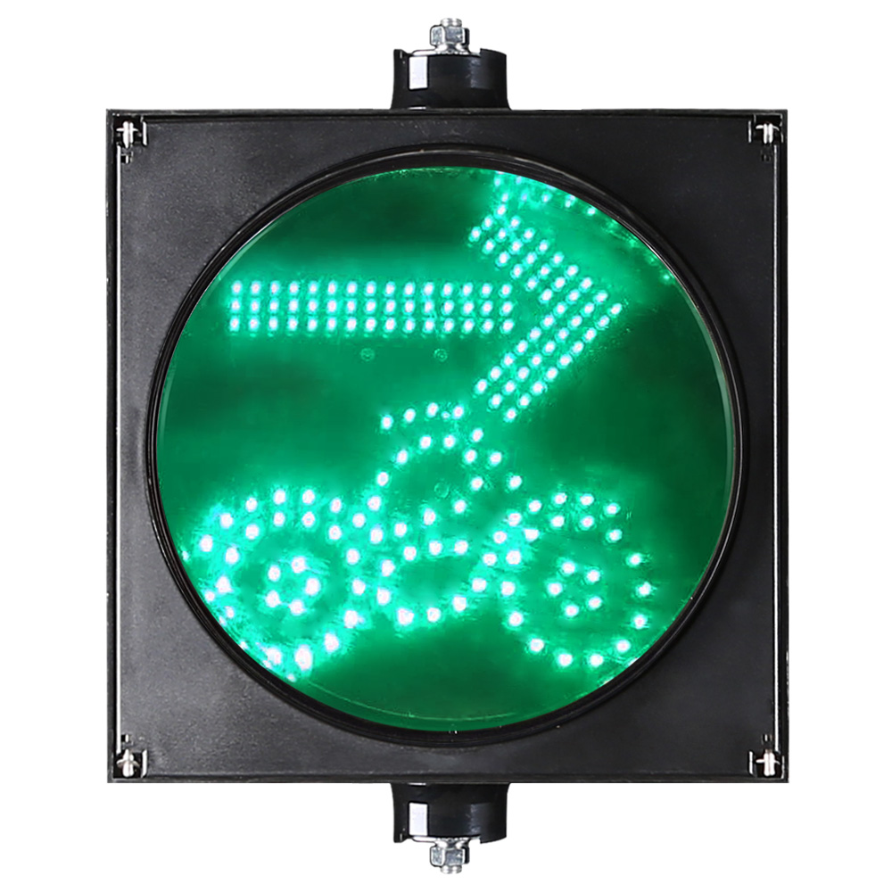 Semáforo LED con motor verde y flecha verde de una unidad