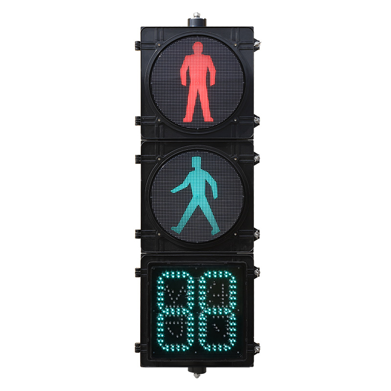 Semáforo peatonal de alto flujo con temporizador de cuenta regresiva