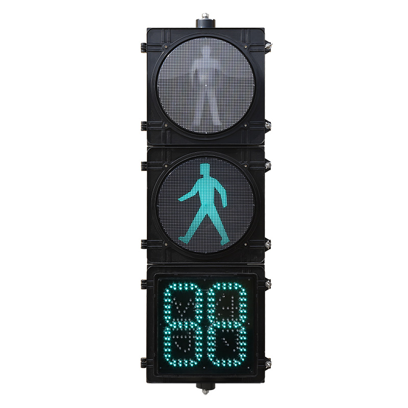 Semáforo peatonal de alto flujo con temporizador de cuenta regresiva