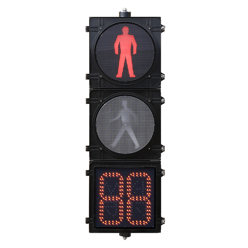 Semáforo peatonal de alto flujo con temporizador de cuenta regresiva