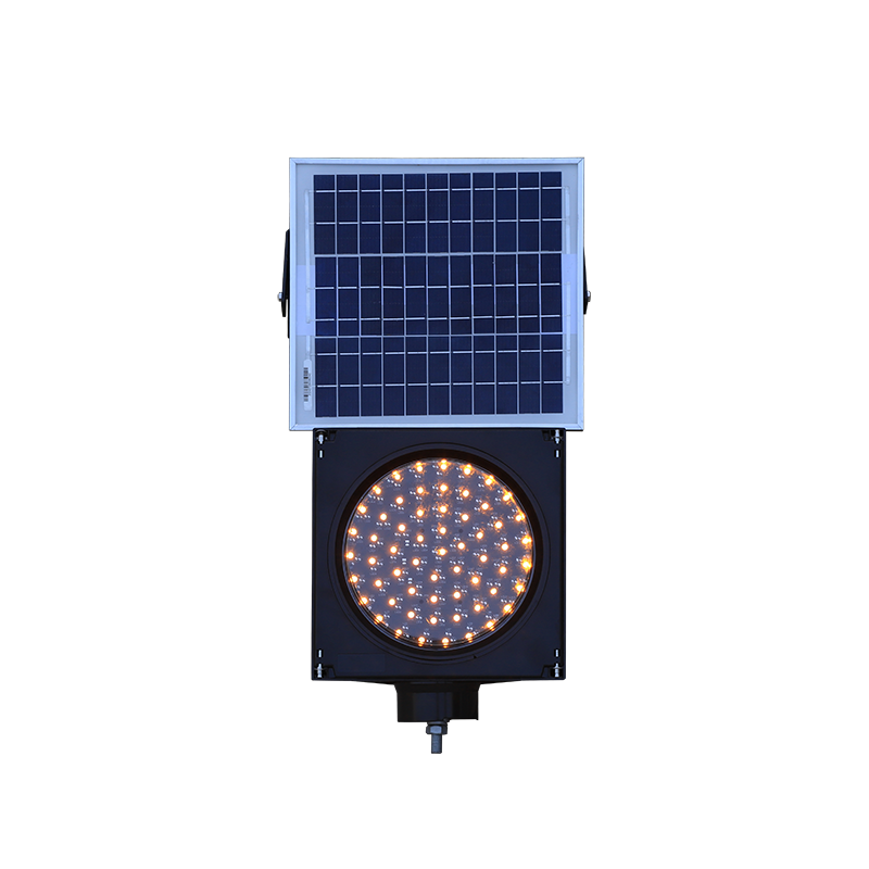Luz intermitente amarilla alimentada por energía solar
