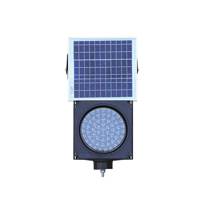Luz intermitente amarilla alimentada por energía solar