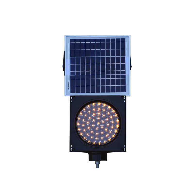 Luz intermitente amarilla alimentada por energía solar