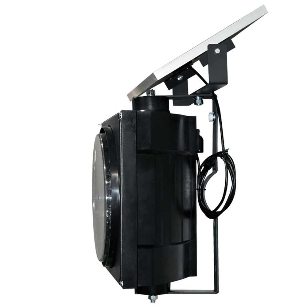 Luz intermitente amarilla alimentada por energía solar