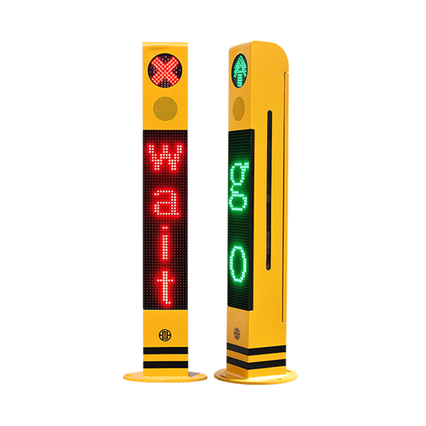 Poste de luz peatonal con pantalla modular