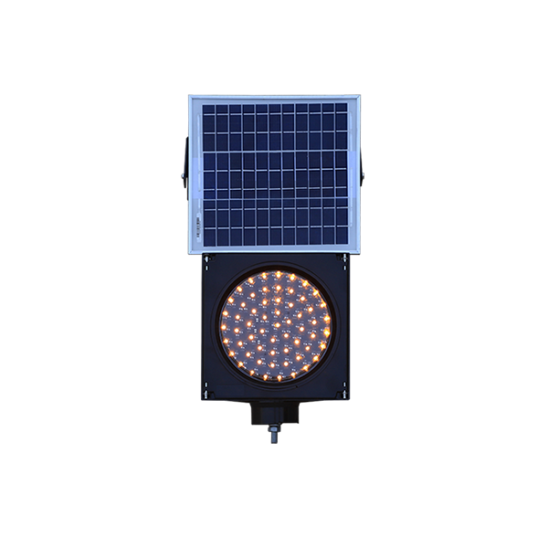 Luz intermitente amarilla alimentada por energ&iacute;a solar
